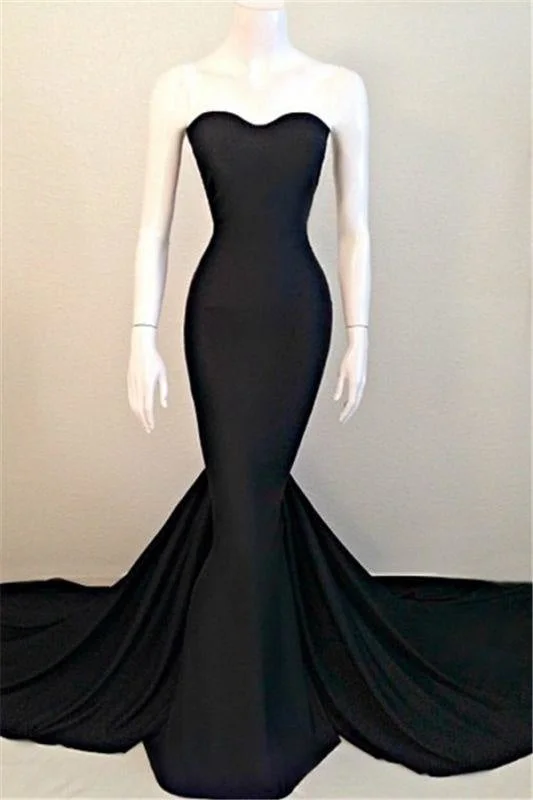 Bridelily Sweetheart Black Mermaid 2019 Evening Dresses Sexy Simple Court Train Party Dresses TB0024 empire Waist empire Bridelily Sweetheart Black Mermaid 2019 Evening Dresses Sexy Simple Court Train Party Dresses TB0024 empire Waist empire