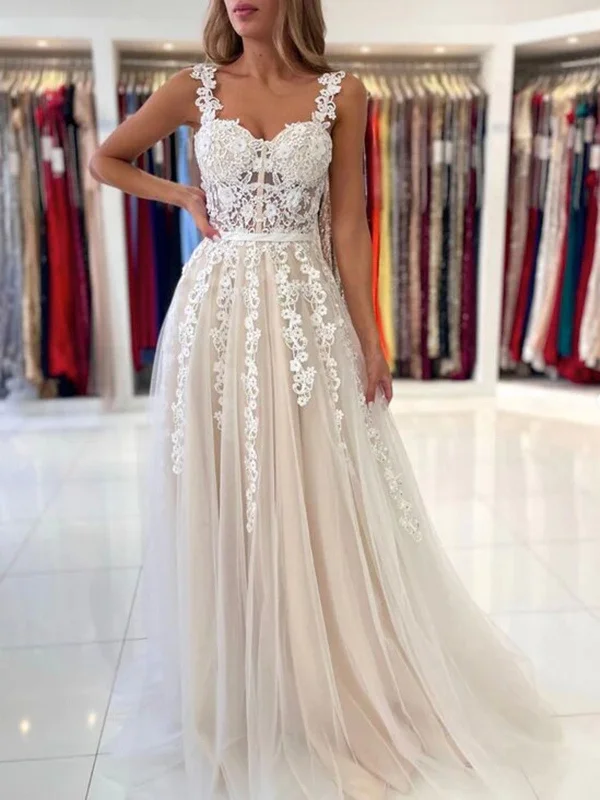 Champagne A Line Lace Long Prom Dresses, Champagne Formal Evening Dresses Tunics stripes playful Champagne A Line Lace Long Prom Dresses, Champagne Formal Evening Dresses Tunics stripes playful