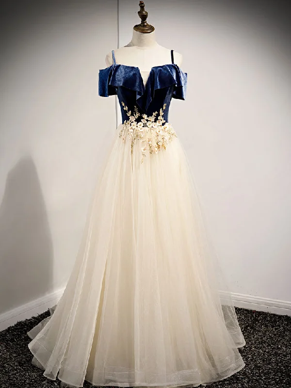 Champagne Tulle Lace Long Prom Dress, Champagne Evening Dress Tunics Business professional Champagne Tulle Lace Long Prom Dress, Champagne Evening Dress Tunics Business professional