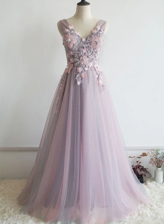 Lovely Pink V-neckline Floral Lace Party Dress, Pink Formal Dress Boatneck Modish Everyday Lovely Pink V-neckline Floral Lace Party Dress, Pink Formal Dress Boatneck Modish Everyday