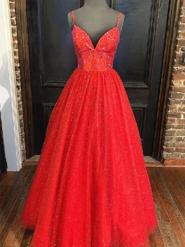 Shiny A Line V Neck Black Red Long Prom Dresses, V Neck Backless Long Formal Evening Dresses Tunics Denim casual Shiny A Line V Neck Black Red Long Prom Dresses, V Neck Backless Long Formal Evening Dresses Tunics Denim casual