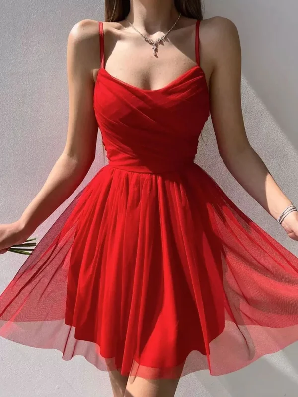 Simple Red Short Tulle Prom Dresses, Simple Red Short Tulle Formal Evening Dresses Tunics Review highly Simple Red Short Tulle Prom Dresses, Simple Red Short Tulle Formal Evening Dresses Tunics Review highly