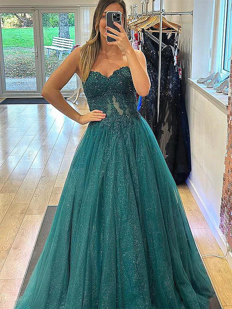 Strapless Green Pink Lace Long Prom Dresses, Strapless Green Pink Lace Formal Evening Dresses Tunics New arrival Strapless Green Pink Lace Long Prom Dresses, Strapless Green Pink Lace Formal Evening Dresses Tunics New arrival