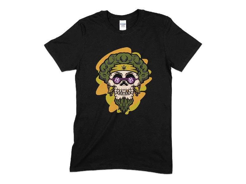 Hippie Skull  Unisex T-Shirt Machine Wash Dry Clean Hand Wash