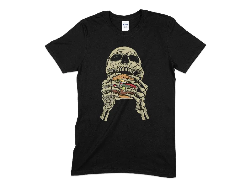 Skull Hamburger Unisex T-Shirt Satin Blend Silk Blend Wool Blend