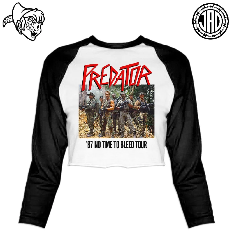 1987 No Time To Bleed Tour - Women's Cropped Baseball Tee Elegant Classic Vintage