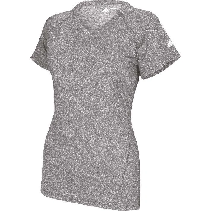 Adidas Climalite Women’s Short Sleeve Tee 3873, Athletic Grey Solid Print Embellished Adidas Climalite Women’s Short Sleeve Tee 3873, Athletic Grey Solid Print Embellished