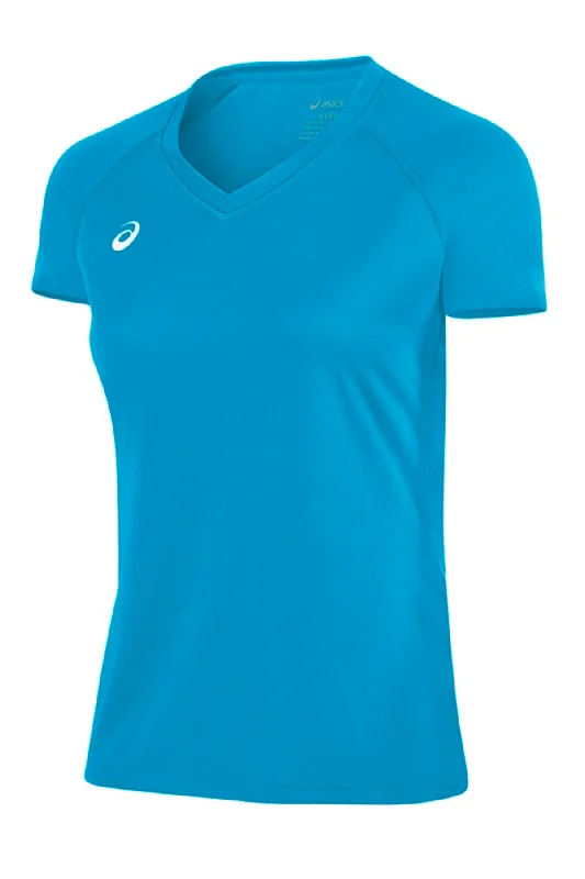 Asics Women's Circuit 8 Warm-Up Shirt XT3261 Atomic Blue Cozy Warm Stylish