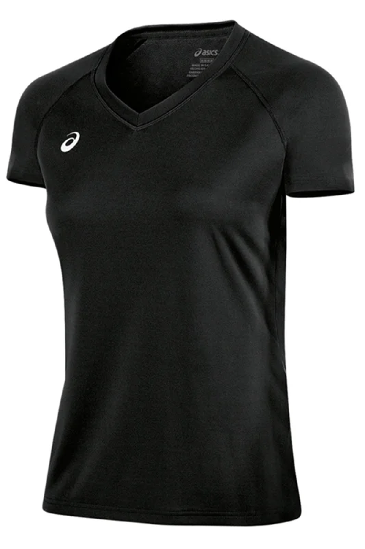 Asics Women's Circuit 8 Warm-Up Shirt XT3261 Black Chenille Brocade Lace