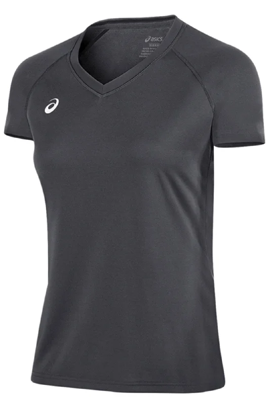 Asics Women's Circuit 8 Warm-Up Shirt XT3261 Steel Grey Zippered Buttoned Snapped