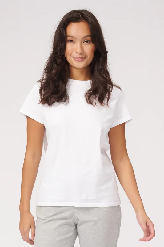 Basic T-shirt - Hvid Rayon Fabric Velvet Fabric Corduroy Fabric