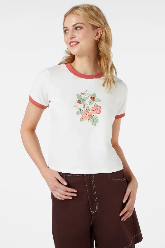 Berry Blossom Tshirt Welt Pockets Slit Pockets Flap Pockets