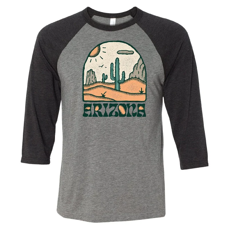 Cactus Arizona Baseball Tee Asymmetrical Pockets Print