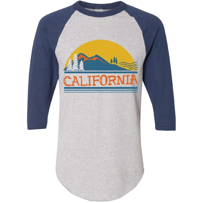 California Mountains Baseball Tee Anti-Shrink Durable Soft