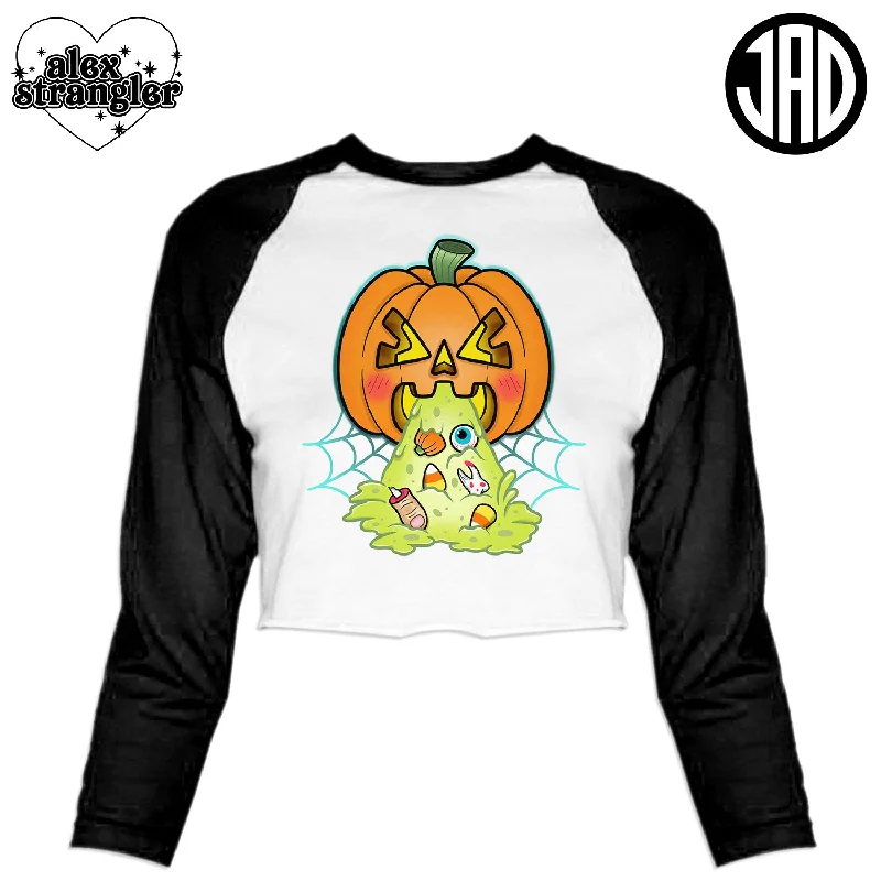 Candy Sick - Women's Cropped Baseball Tee Terry Blend Velvet Blend Canvas Blend