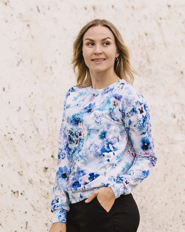 Casual Chic Print Shirt Lush Blue Fashionable Trendy Casual