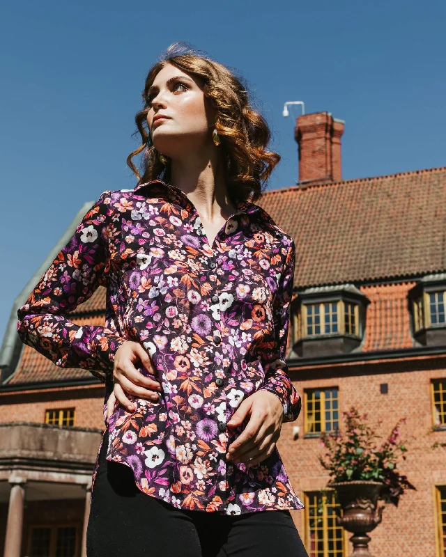 Chloe Button-up Shirt Violettes Elegant Classic Vintage
