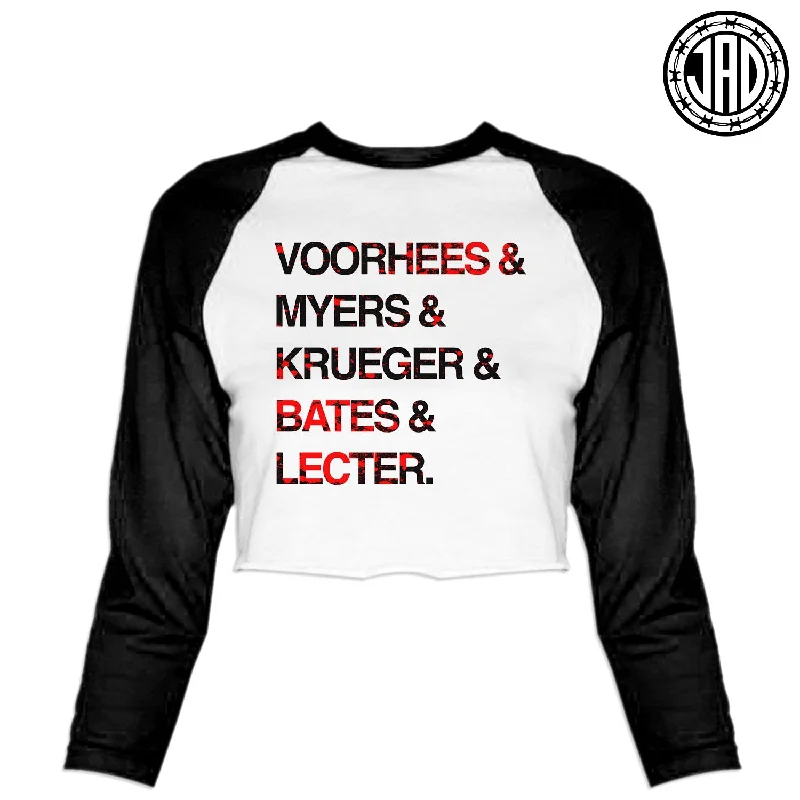 Classic Killers - Women's Cropped Baseball Tee Machine Wash Dry Clean Hand Wash