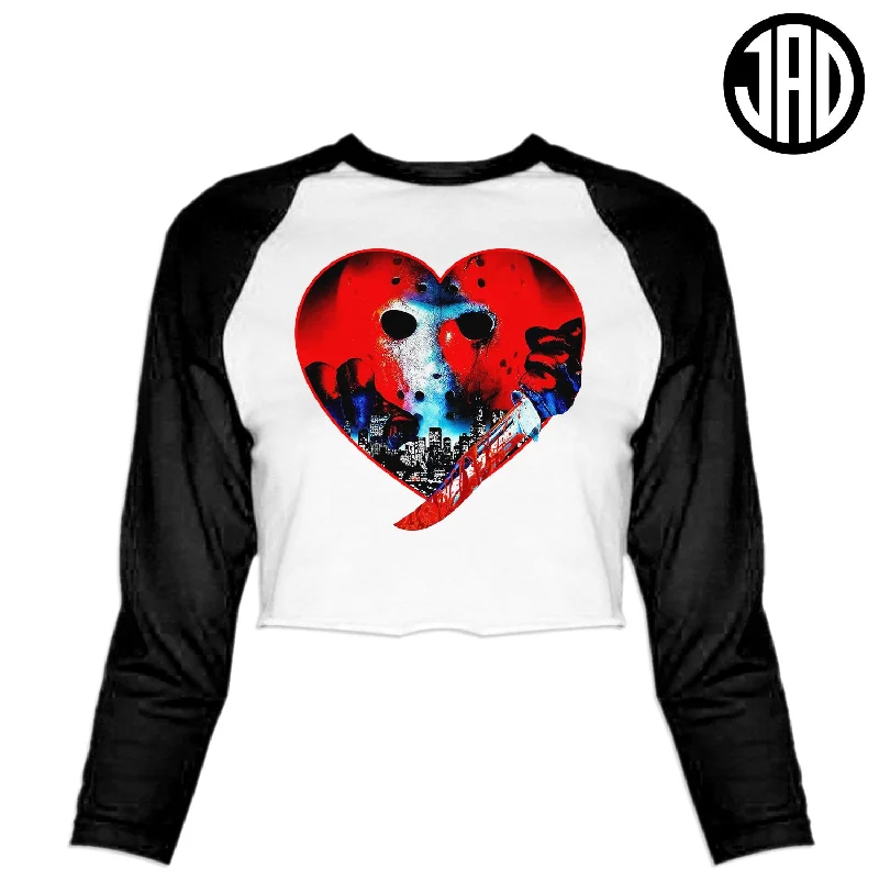 NY Love - Women's Cropped Baseball Tee Satin Fabric Silk Fabric Chiffon Fabric