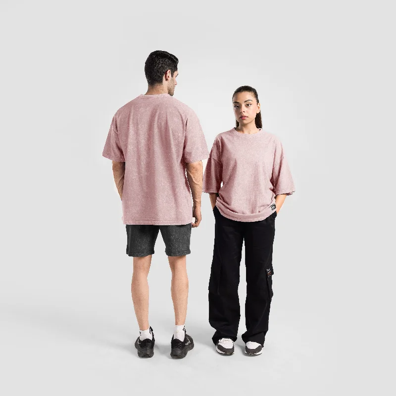 Core Stone Wash Tee (Peach) Collared Crew Neck Turtle Neck