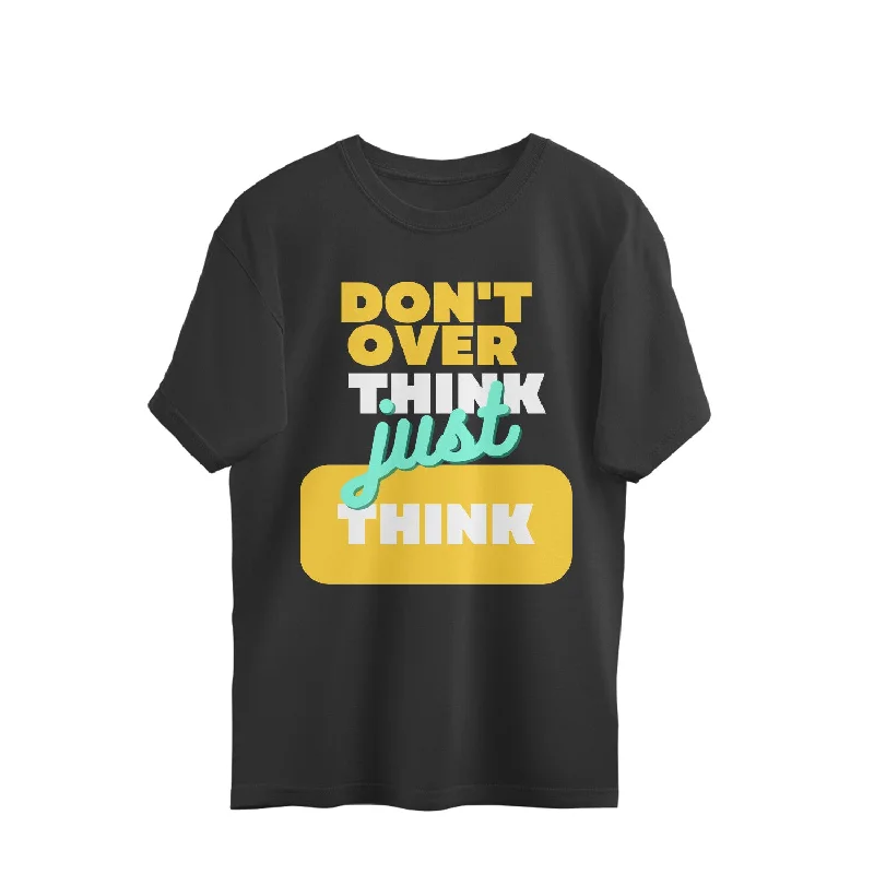 Don't Overthink - Oversized T-shirt Ribbed T-Shirt High Neck Heavyweight