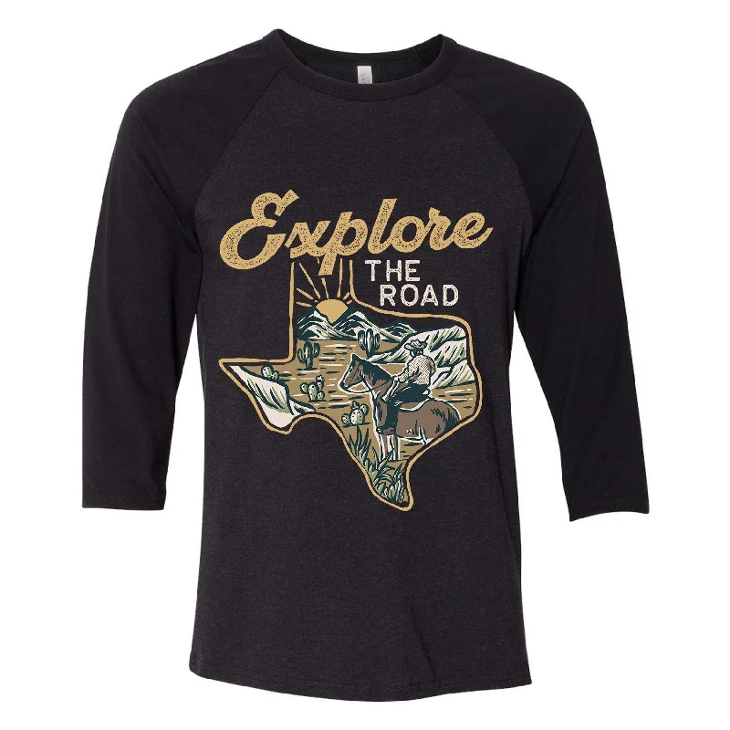 Explore the Road Texas Baseball Tee Chenille Fabric Brocade Fabric Lace Fabric