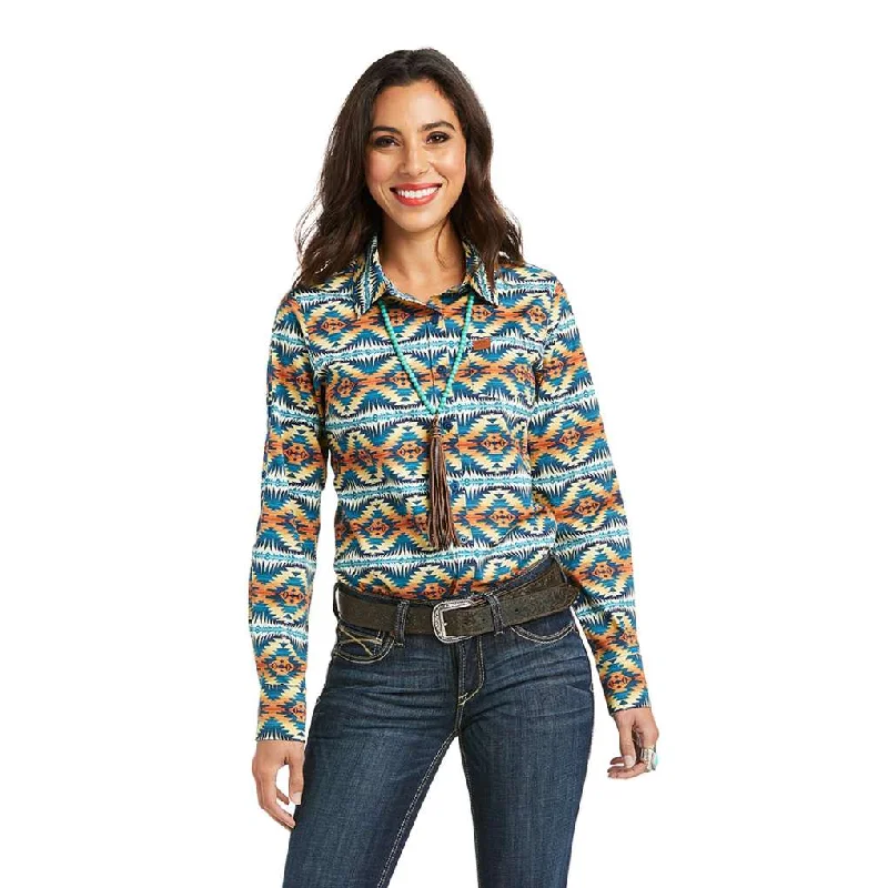 LADIES ARIAT PENDLETON TEAM KIRBY STRETCH L/S SHIRT Solid Color Striped Floral