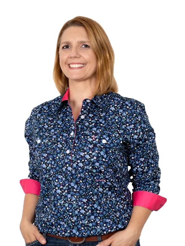 LADIES JUST COUNTRY GEORGIE 1/2 BUTTON WORKSHIRT Welt Pockets Slit Pockets Flap Pockets LADIES JUST COUNTRY GEORGIE 1/2 BUTTON WORKSHIRT Welt Pockets Slit Pockets Flap Pockets