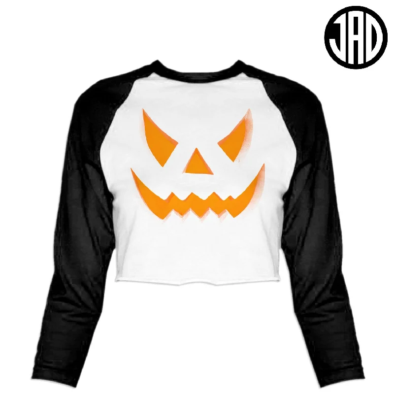 Lantern - Women's Cropped Baseball Tee Collared Crew Neck Turtle Neck