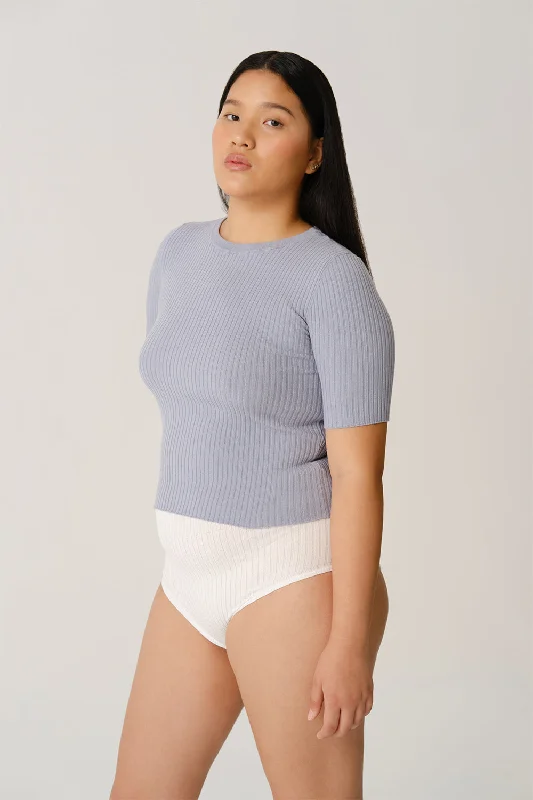 Lisa Shirt Ocean Grey Terry Blend Velvet Blend Canvas Blend
