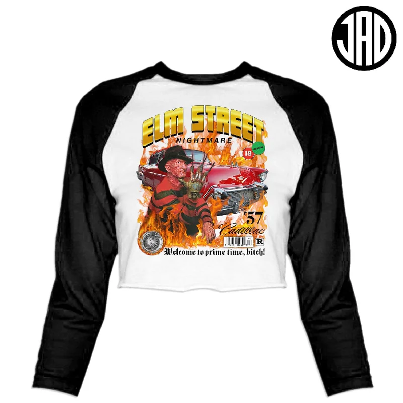 Lowrider Fred - Women's Cropped Baseball Tee Elasticated Padded Insulated