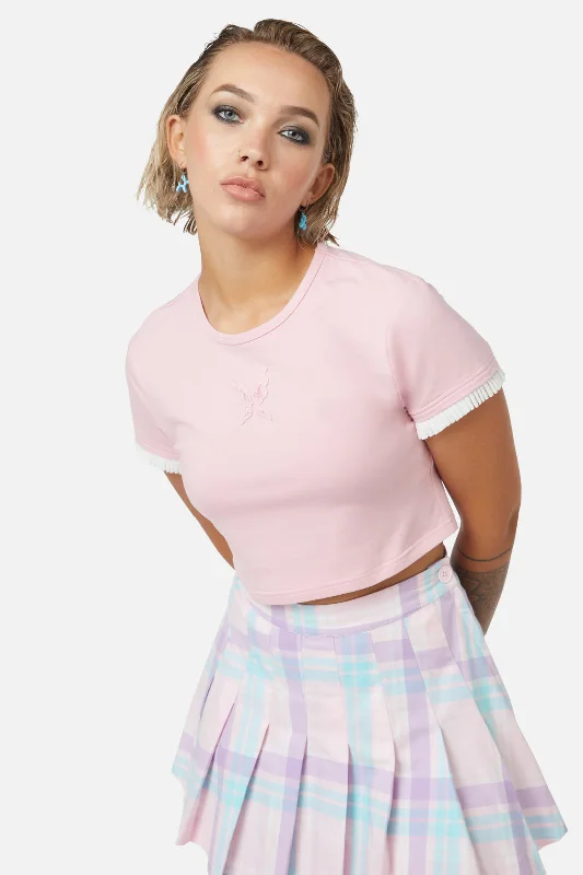 Meta Fantasy Wings Crop Tee Rayon Velvet Corduroy