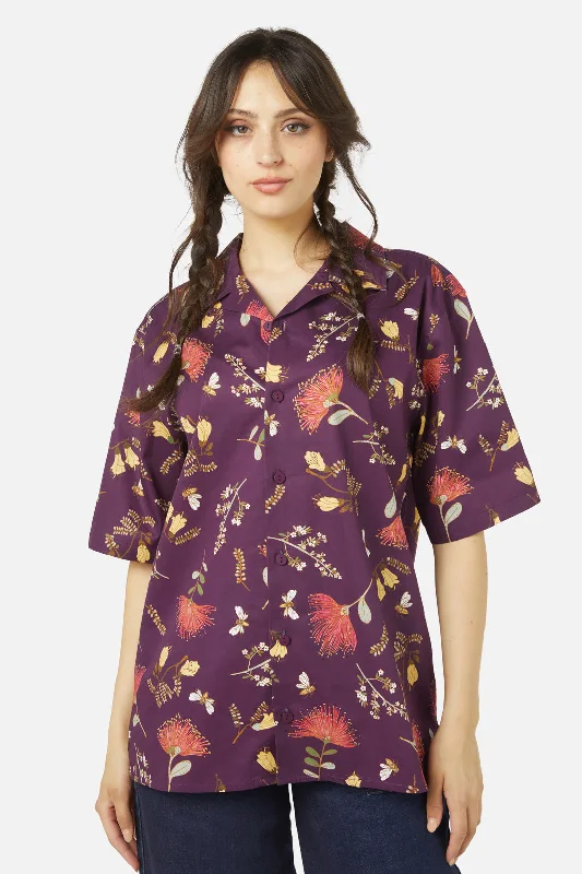 NZ Flora Shirt Boxy Fit Fitted Loose