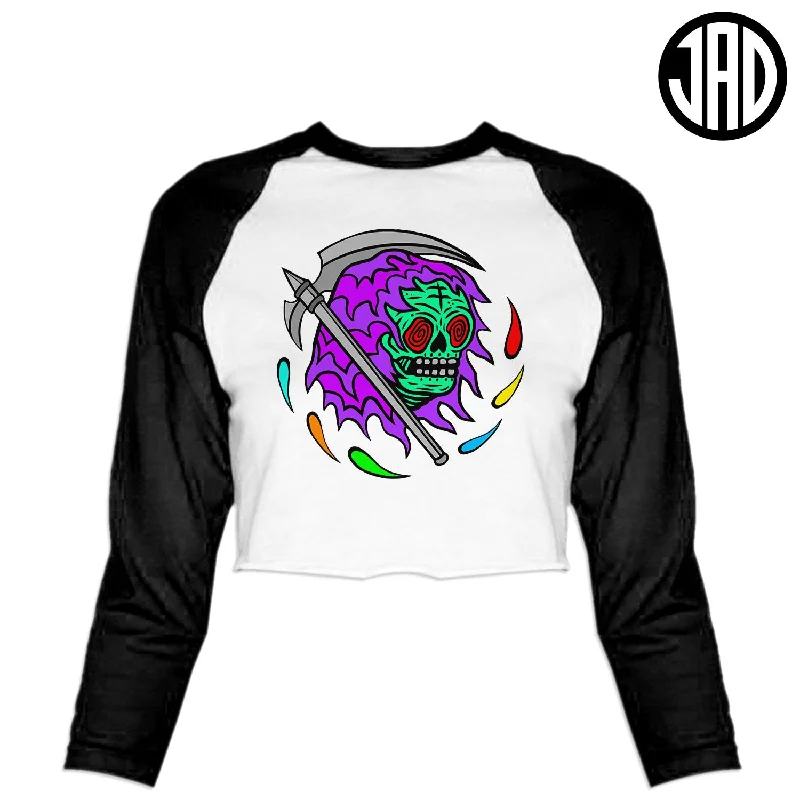 Rad Reaper - Women's Cropped Baseball Tee Elegant Classic Vintage