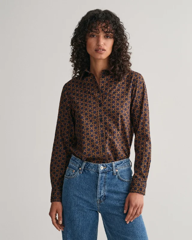 Regular Fit Geometric Cotton Voile Shirt - Evening Blue Handmade Hand-knitted Hand-woven Regular Fit Geometric Cotton Voile Shirt - Evening Blue Handmade Hand-knitted Hand-woven