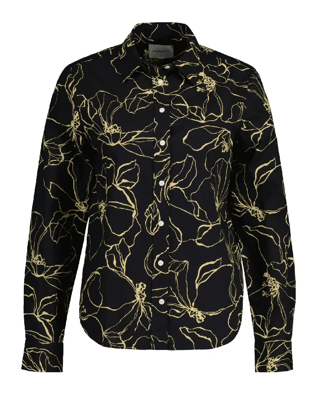 Regular Fit Line Drawing Cotton Voile Shirt - Ebony Black Front Pockets Side Pockets Patch Pockets Regular Fit Line Drawing Cotton Voile Shirt - Ebony Black Front Pockets Side Pockets Patch Pockets