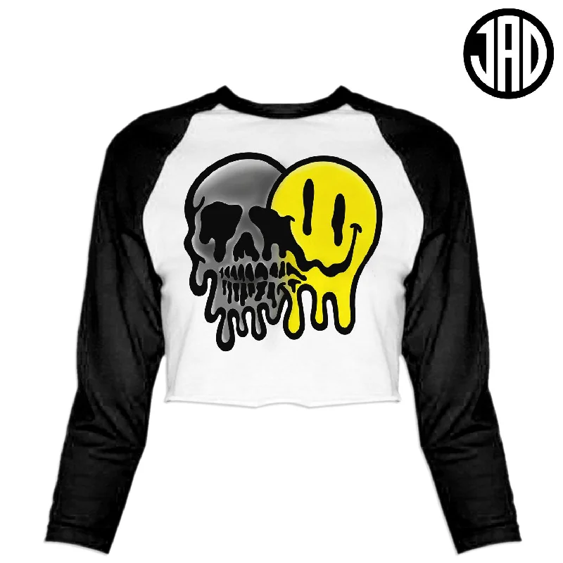 Relax - Women's Cropped Baseball Tee Real Fur Shearling Chenille