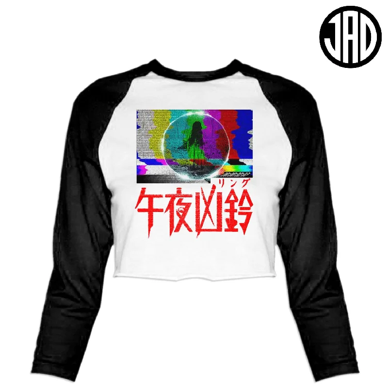 Ring Import - Women's Cropped Baseball Tee Collared T-Shirt Boat Neck A-Line