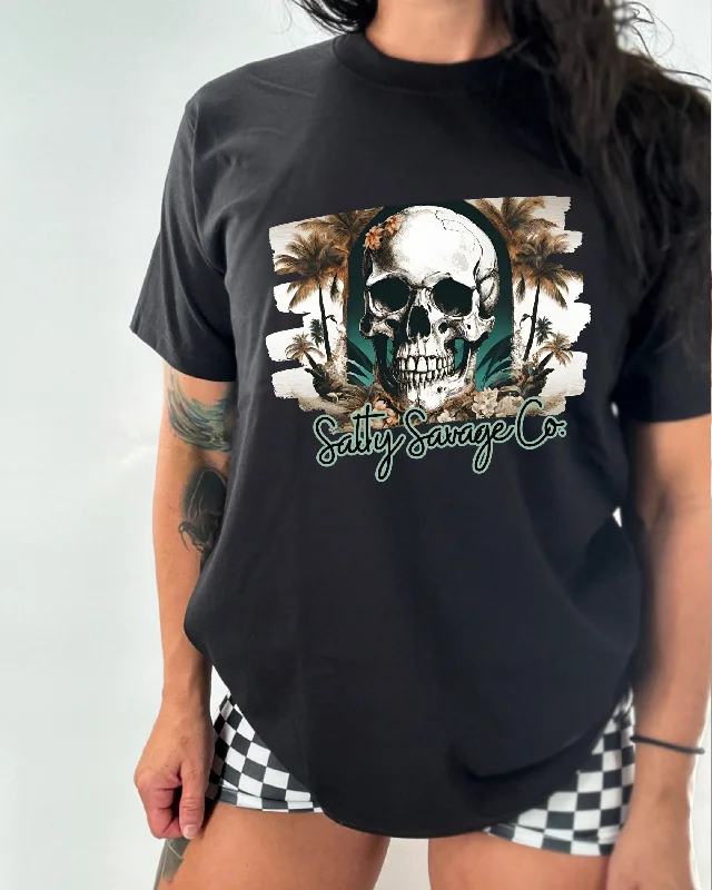 Salty Savage Ladies “Dead at Sea” Oversized Boyfriend Tee Houndstooth Herringbone Solid Salty Savage Ladies “Dead at Sea” Oversized Boyfriend Tee Houndstooth Herringbone Solid