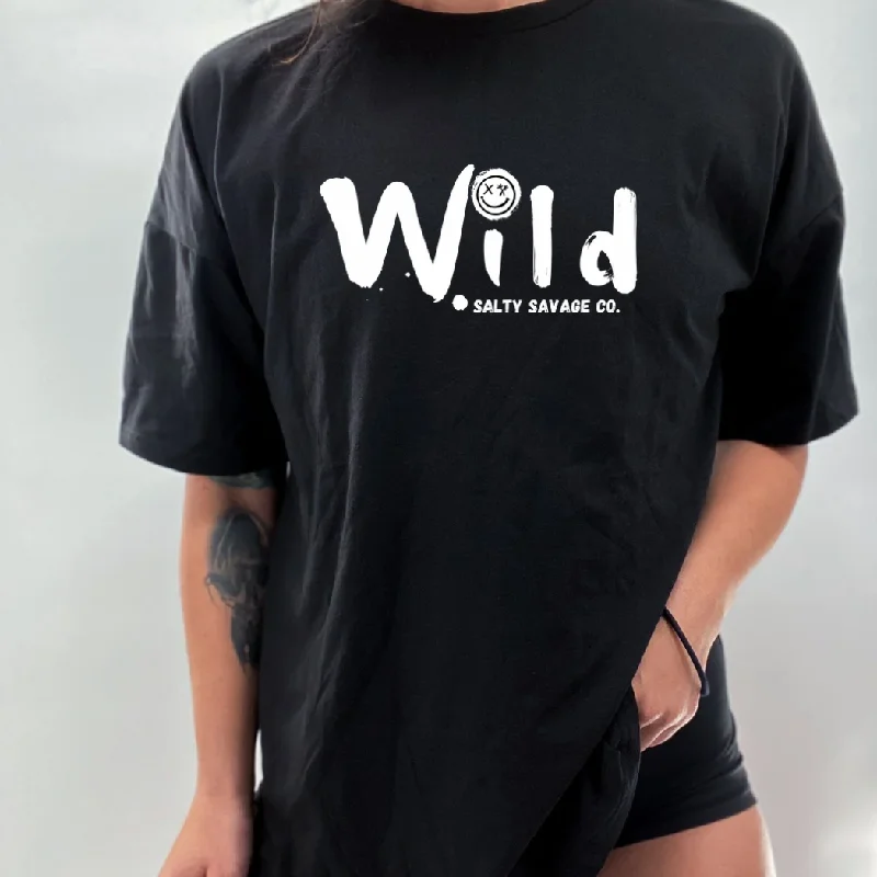 Salty Savage Ladies “Wild” Oversized Boyfriend Tee Mesh Fabric Canvas Fabric Denim Fabric Salty Savage Ladies “Wild” Oversized Boyfriend Tee Mesh Fabric Canvas Fabric Denim Fabric