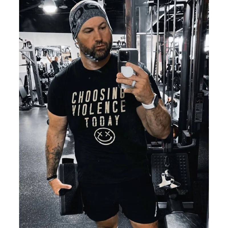 Salty Savage Unisex "Choosing Violence Today" Tee Mesh Canvas Denim