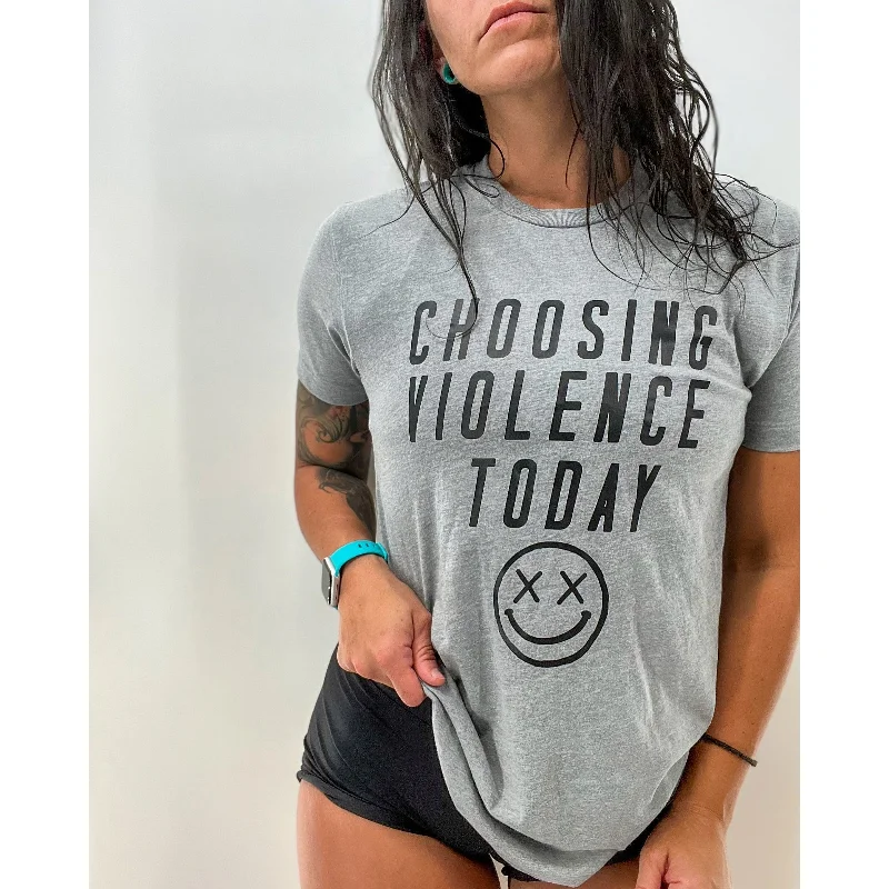 Salty Savage Unisex "Choosing Violence Today" Tee Spandex Blend Rayon Blend Denim Blend Salty Savage Unisex "Choosing Violence Today" Tee Spandex Blend Rayon Blend Denim Blend