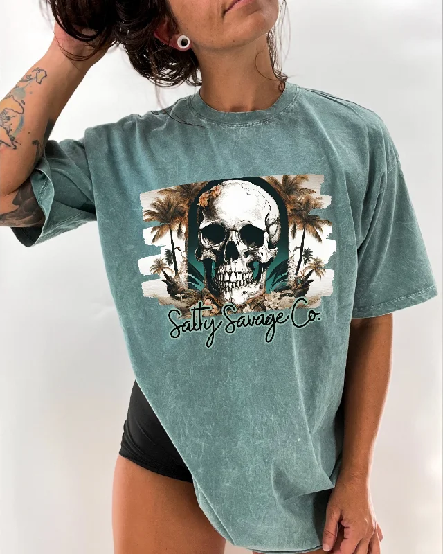 Salty Savage Unisex "Dead at Sea" Oversized Crew Tee Casual Formal Business