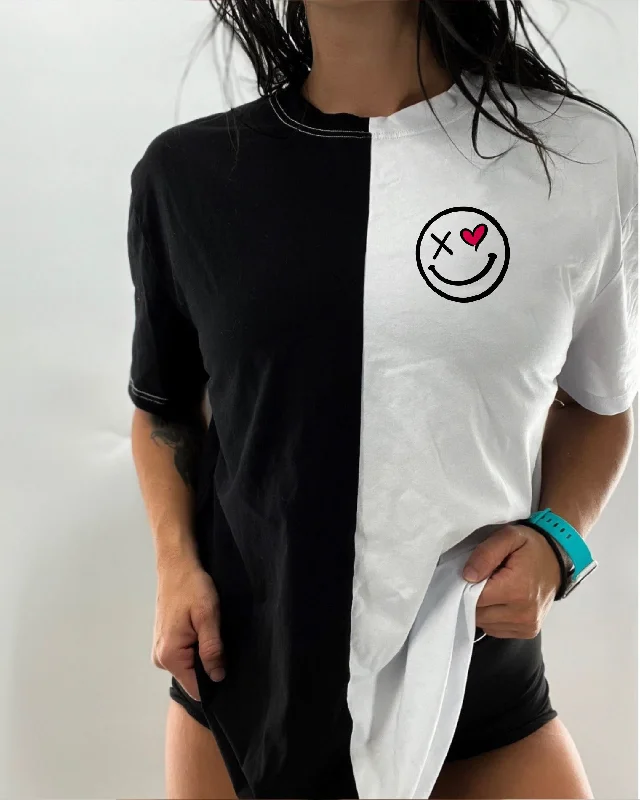 Salty Savage Unisex “Heart Eye” Two Tone Oversized Tee | Basic Iron Safe Non-Iron Wrinkle Free Salty Savage Unisex “Heart Eye” Two Tone Oversized Tee | Basic Iron Safe Non-Iron Wrinkle Free
