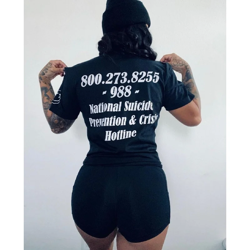 Salty Savage Unisex "Mental Health Suicide Awareness" Tee | National Suicide Prevention & Crisis Hotline Fleece Fabric Down Fabric Feather Fabric Salty Savage Unisex "Mental Health Suicide Awareness" Tee | National Suicide Prevention & Crisis Hotline Fleece Fabric Down Fabric Feather Fabric