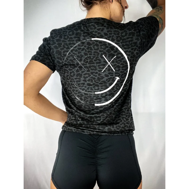 Salty Savage Unisex "OG Smile" Tee | Yin Yang Edition Mesh Blend Leather Blend Suede Blend
