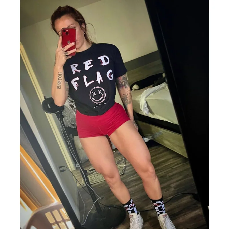 Salty Savage Unisex “RED FLAG” Tee Oversized T-Shirt Spandex breathable