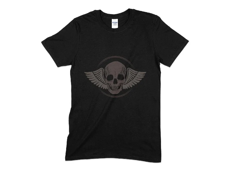 Skull Unisex T-Shirt V-Neck T-Shirt Long Sleeve Cotton