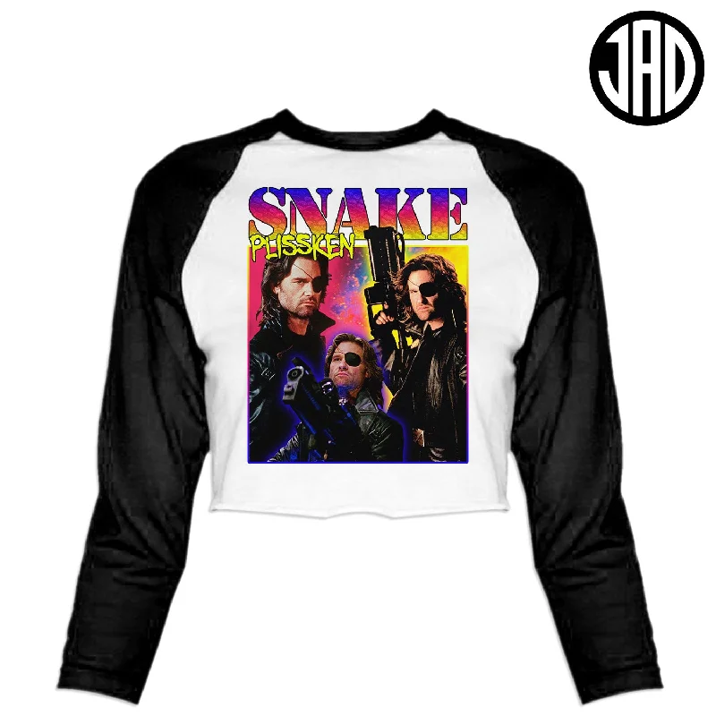 Snake - Women's Cropped Baseball Tee Anti-Pilling Machine Wash Handmade