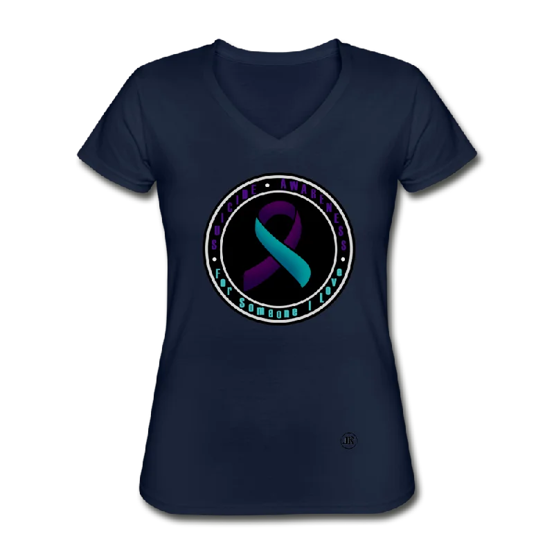 Suicide Prevention Awareness V-Neck Tee Front Pockets Side Pockets Patch Pockets